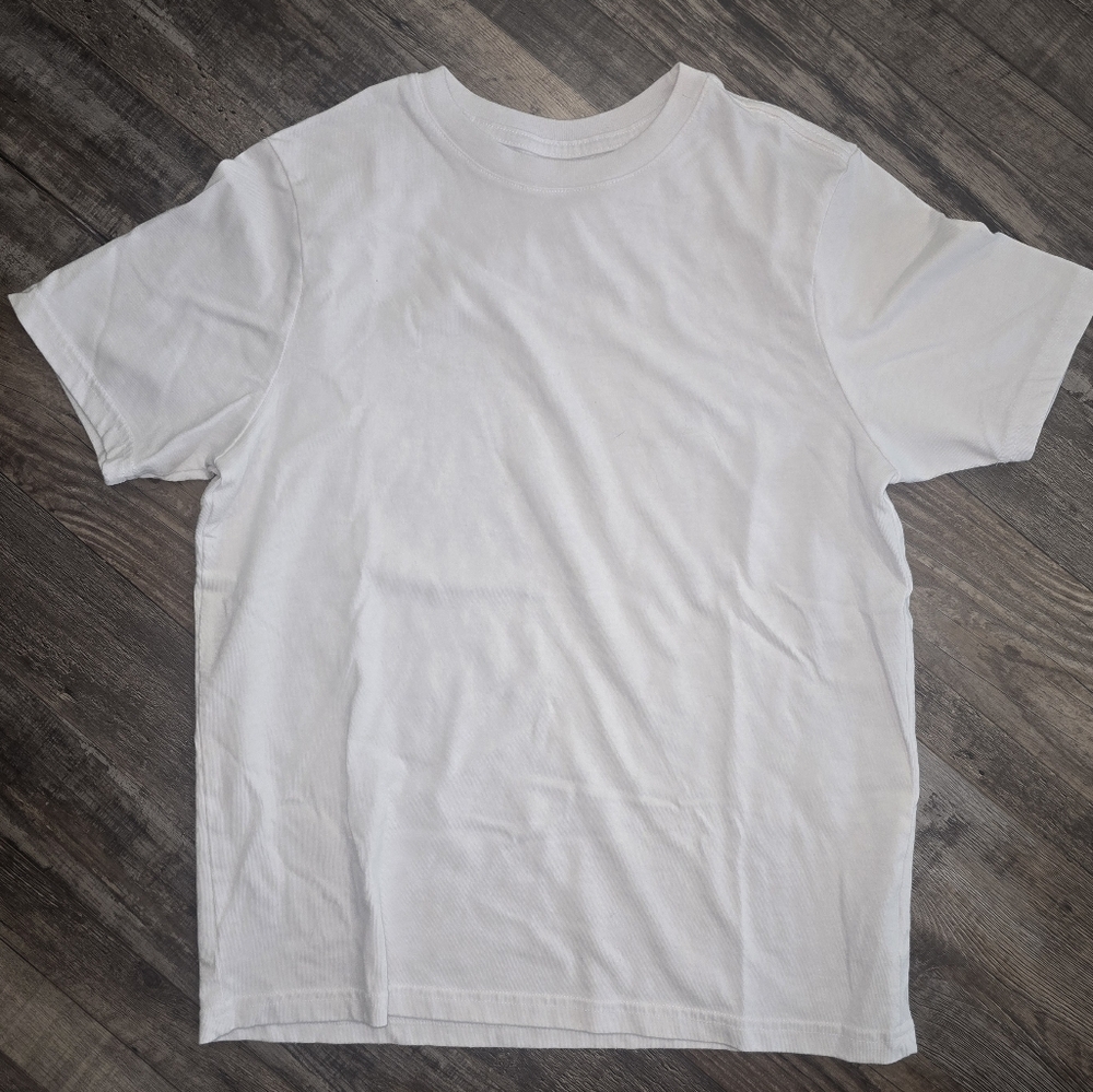 Boy's Wonder Nation Classic White Crew Neck T-Shirt Size: Large (10/12)